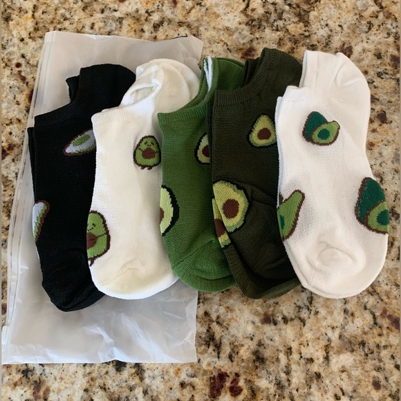 NWT 5 pairs of Avocado themed socks OS super cute - Picture 2 of 9